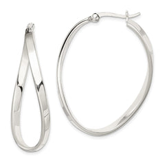Sterling Silver Oval Hoop Earrings