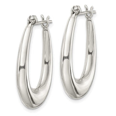 Sterling Silver Oval Hoop Earrings