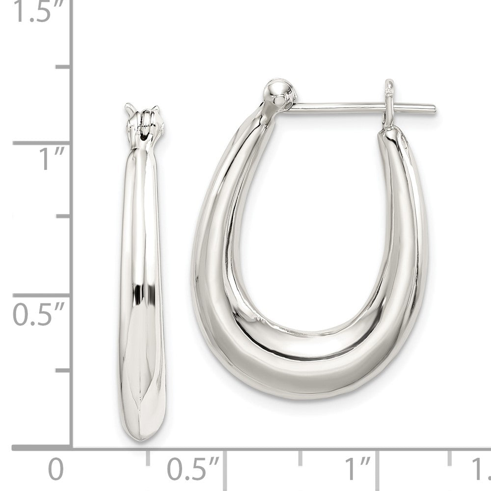 Sterling Silver Oval Hoop Earrings