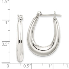 Sterling Silver Oval Hoop Earrings