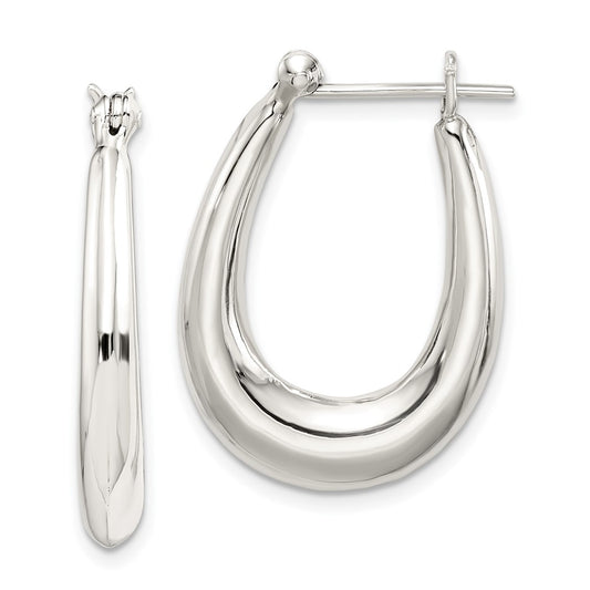 Sterling Silver Oval Hoop Earrings