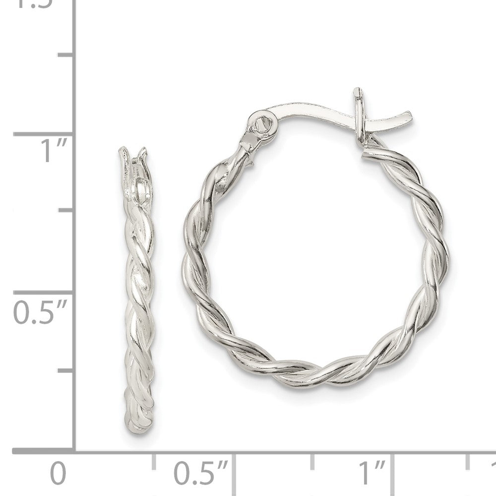 Sterling Silver Twisted 2mm Hoop Earrings