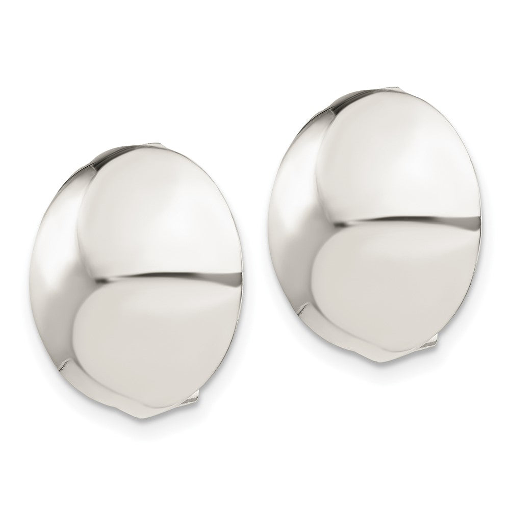 Sterling Silver Non-Pierced 18mm Button Earrings
