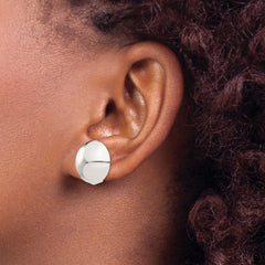 Sterling Silver Non-Pierced 18mm Button Earrings