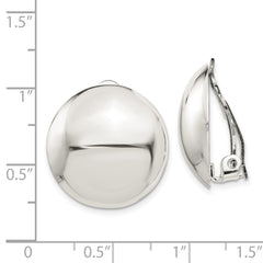 Sterling Silver Non-Pierced Button Earrings