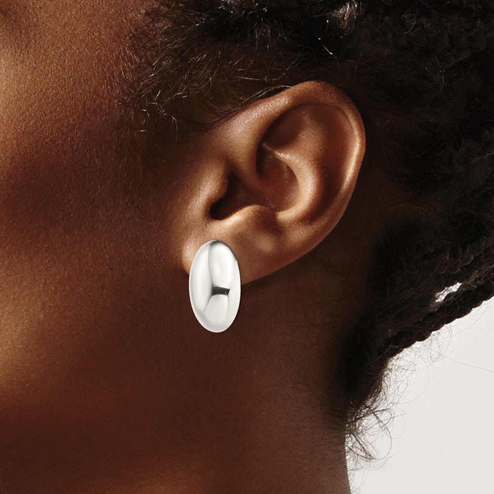 Sterling Silver Oval Non-Pierced Earrings