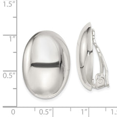 Sterling Silver Oval Non-Pierced Earrings