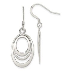 Sterling Silver Oval Dangle Earrings