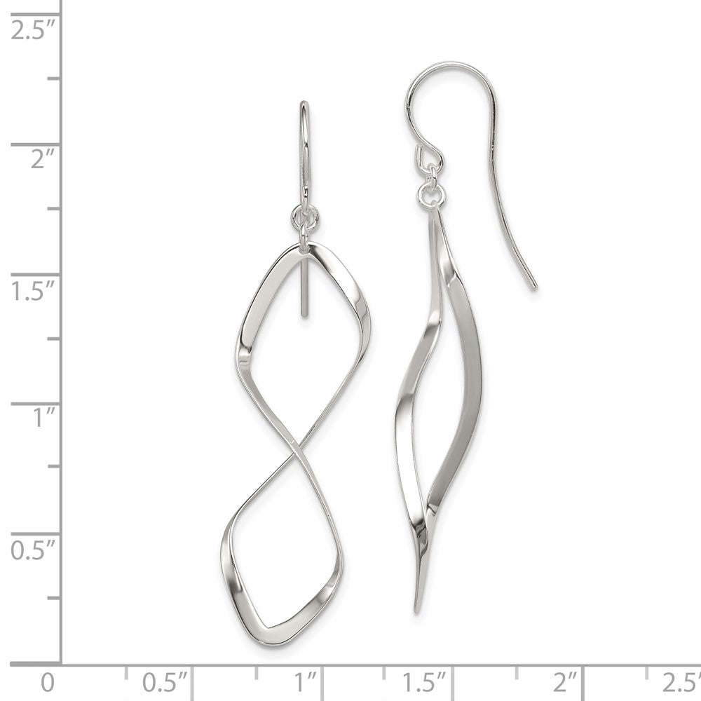 Sterling Silver Twisted Dangle Earrings