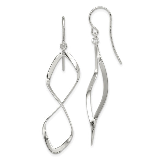 Sterling Silver Twisted Dangle Earrings