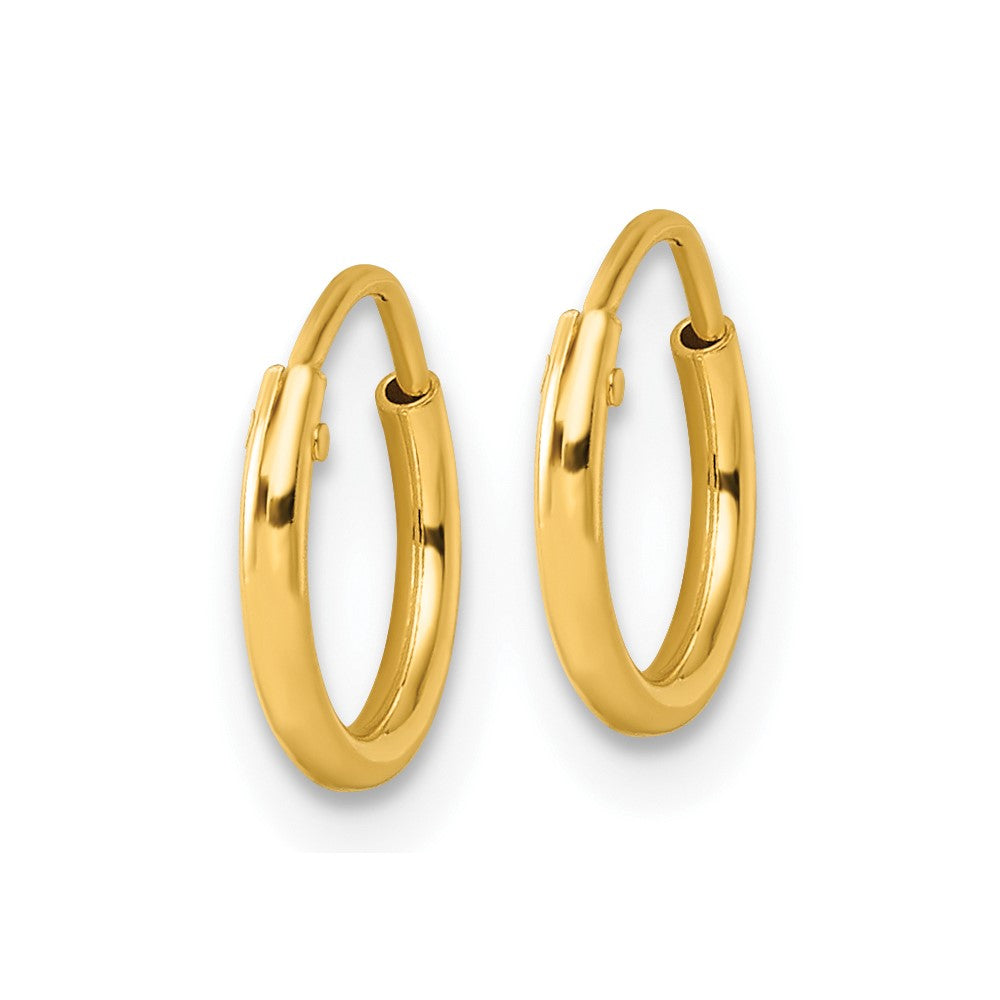 Yellow Gold-plated Sterling Silver 1.3mm Hoop Earrings