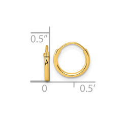 Yellow Gold-plated Sterling Silver 1.3mm Hoop Earrings
