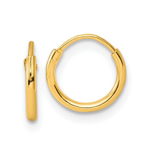 Yellow Gold-plated Sterling Silver 1.3mm Hoop Earrings