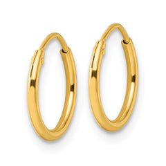 Yellow Gold-plated Sterling Silver 1.3mm Endless Hoop Earrings