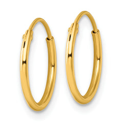 Yellow Gold-plated Sterling Silver 1.3mm Endless Hoop Earrings