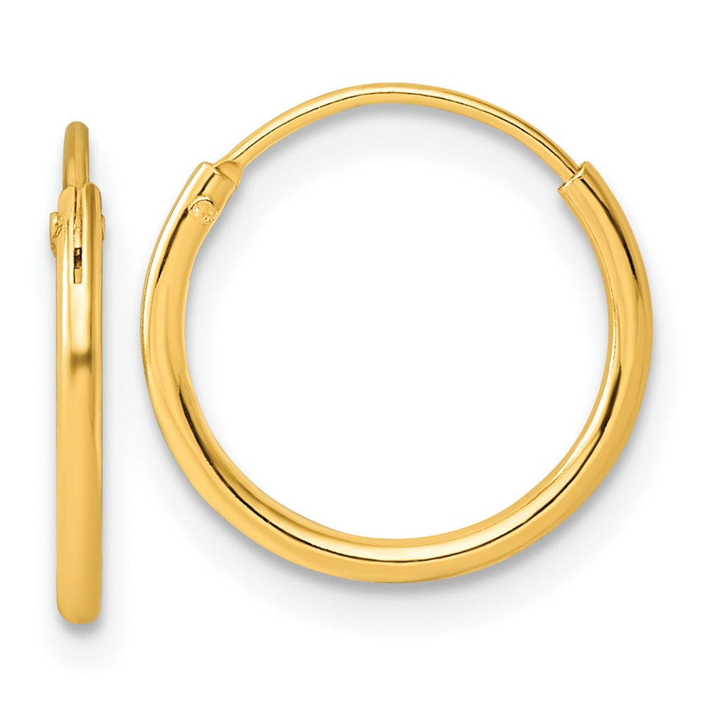 Yellow Gold-plated Sterling Silver 1.3mm Endless Hoop Earrings
