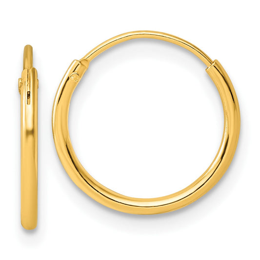 Yellow Gold-plated Sterling Silver 1.3mm Endless Hoop Earrings