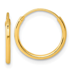 Yellow Gold-plated Sterling Silver 1.3mm Endless Hoop Earrings