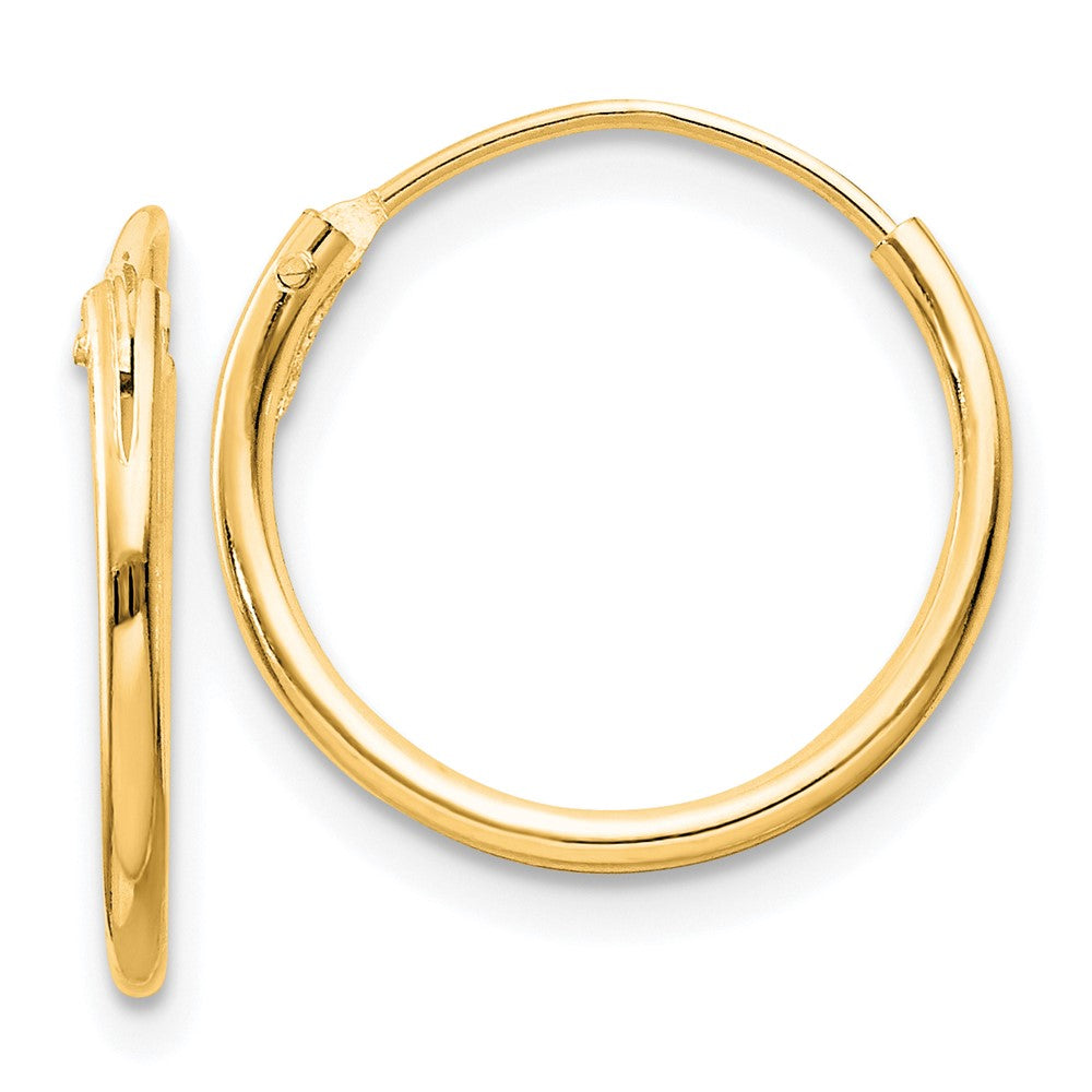 Yellow Gold-plated Sterling Silver 1.3mm Hoop Earrings