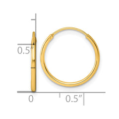 Yellow Gold-plated Sterling Silver Polished Endless Hoop Earrings