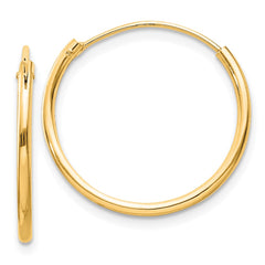 Yellow Gold-plated Sterling Silver 1.3mm Hoop Earrings