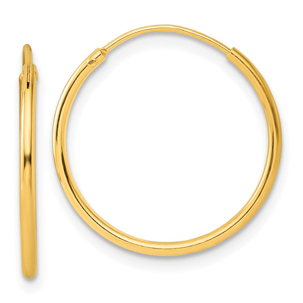 Yellow Gold-plated Sterling Silver 1.3mm Endless Hoop Earrings