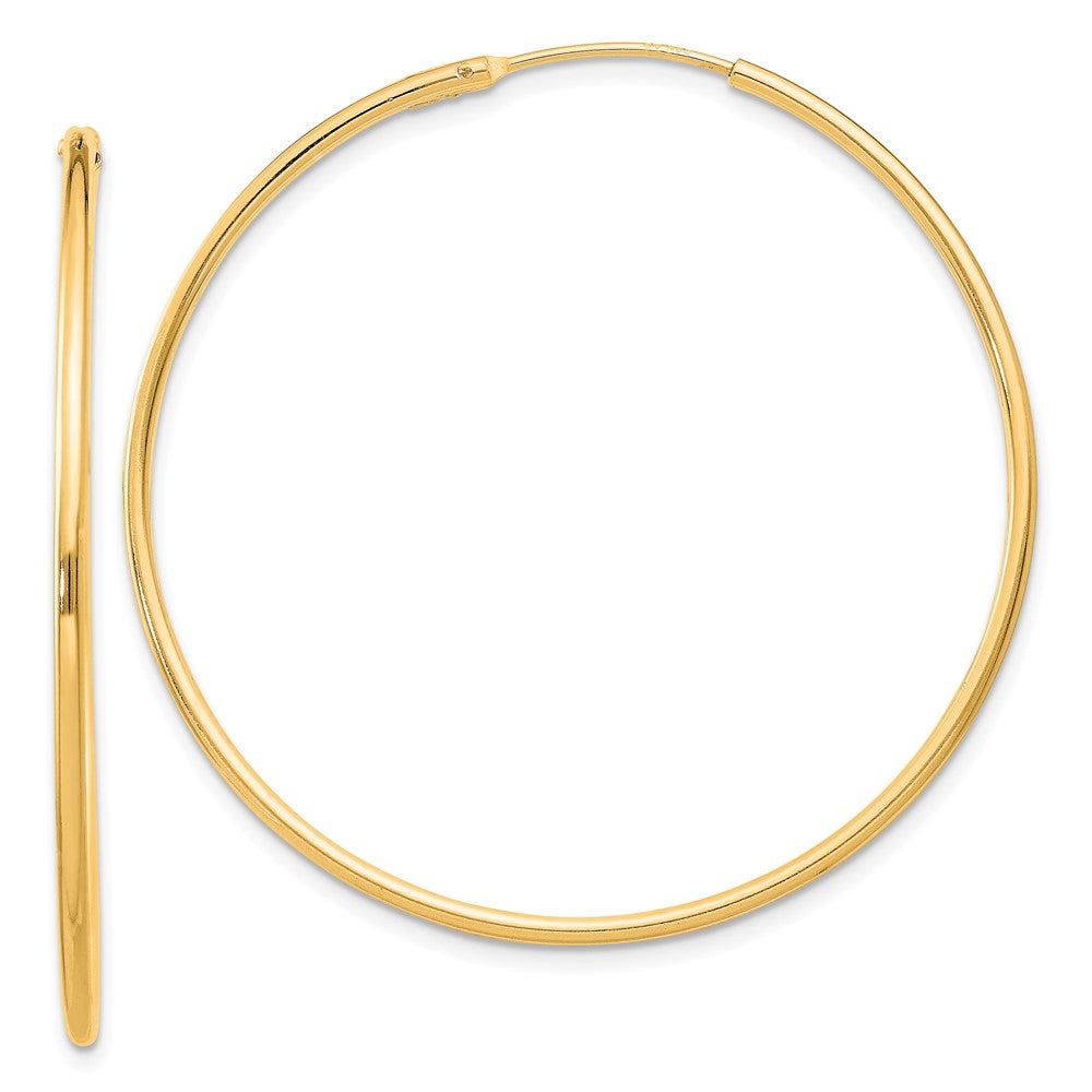 Yellow Gold-plated Sterling Silver 1.3mm Hoop Earrings