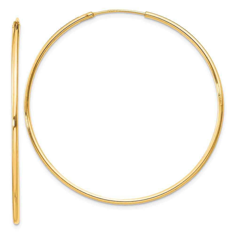 Yellow Gold-plated Sterling Silver 1.3mm Hoop Earrings