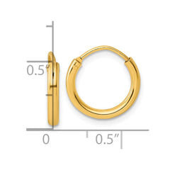 Yellow Gold-plated Sterling Silver 2mm Hoop Earrings