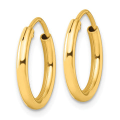 Yellow Gold-plated Sterling Silver Polished Hoop Earrings