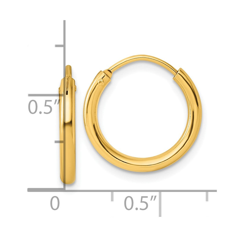 Yellow Gold-plated Sterling Silver Polished Hoop Earrings