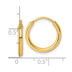 Yellow Gold-plated Sterling Silver Polished Hoop Earrings