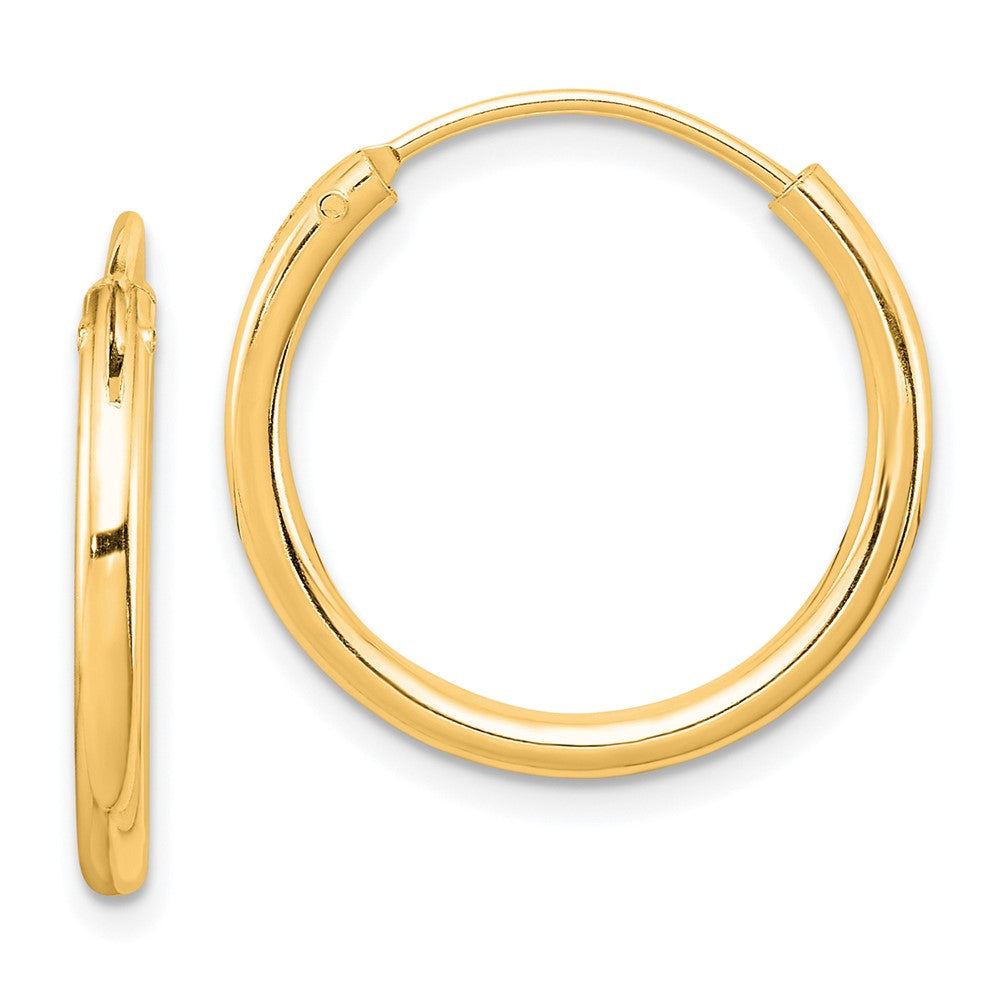 Yellow Gold-plated Sterling Silver 2mm Hoop Earrings