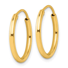 Yellow Gold-plated Sterling Silver 2mm Hoop Earrings
