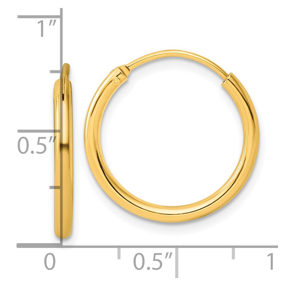 Yellow Gold-plated Sterling Silver 2mm Hoop Earrings