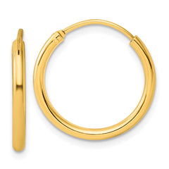 Yellow Gold-plated Sterling Silver 2mm Hoop Earrings