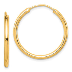 Yellow Gold-plated Sterling Silver 2mm Hoop Earrings