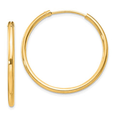 Yellow Gold-plated Sterling Silver 2mm Hoop Earrings