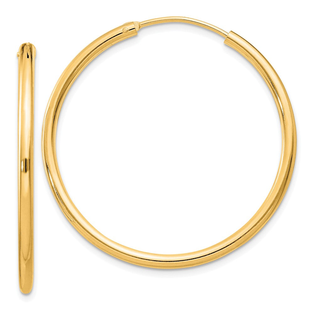 Yellow Gold-plated Sterling Silver 2mm Hoop Earrings