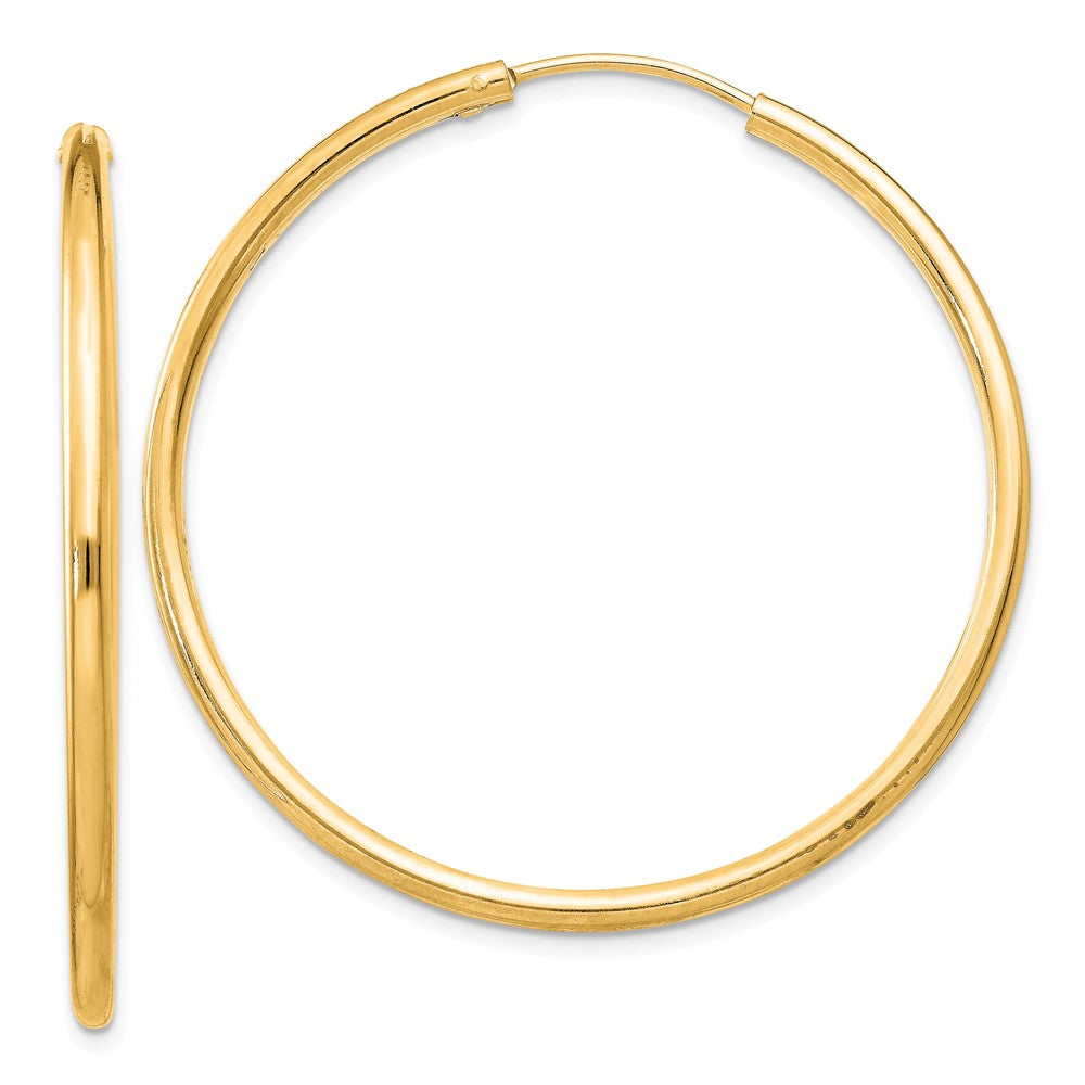 Yellow Gold-plated Sterling Silver 2mm Hoop Earrings