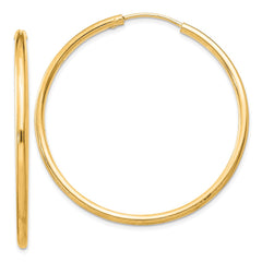 Yellow Gold-plated Sterling Silver 2mm Hoop Earrings