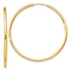 Yellow Gold-plated Sterling Silver 2mm Hoop Earrings