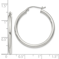 Sterling Silver 2.5mm Round Hoop Earrings
