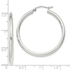 Sterling Silver 2.5mm Round Hoop Earrings