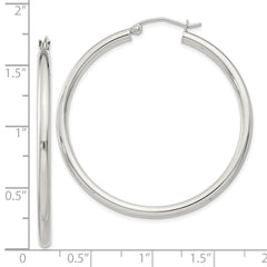 Sterling Silver 2.5mm Round Hoop Earrings