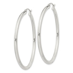 Sterling Silver 2.5mm Round Hoop Earrings