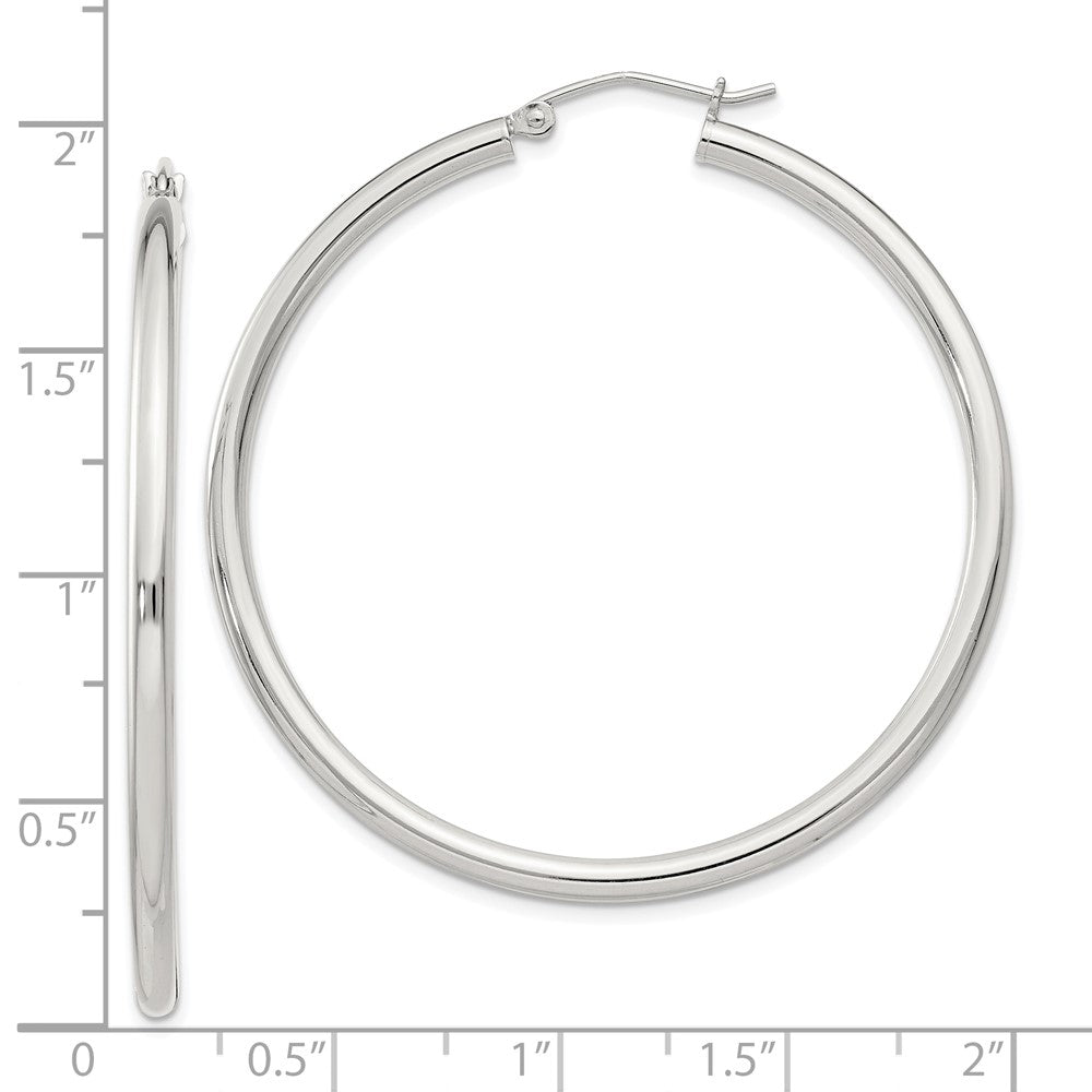 Sterling Silver 2.5mm Round Hoop Earrings