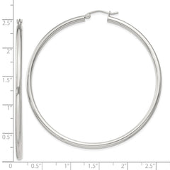 Sterling Silver 2.5mm Round Hoop Earrings