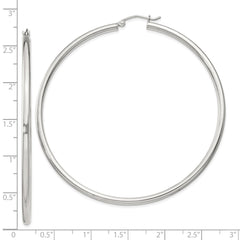 Sterling Silver 2.5mm Round Hoop Earrings