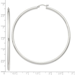 Sterling Silver 2.5mm Round Hoop Earrings